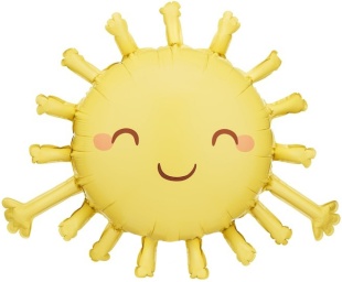 Шар (30''/76 см) Фигура, Солнце, Сатин, 1 шт.