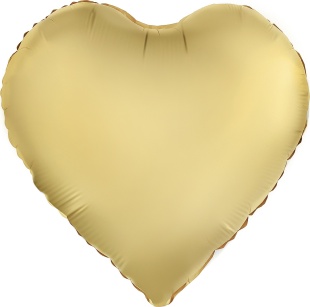 Шар (30''/76 см) Сердце, Золото, Сатин, 1 шт. в уп.