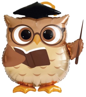 Шар (25''/64 см) Фигура, Сова Выпускник, 1 шт. в уп.