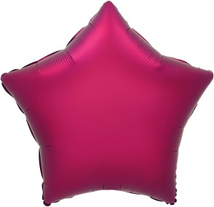 Шар (18''/46 см) Звезда, Бургундия, Сатин, 1 шт.