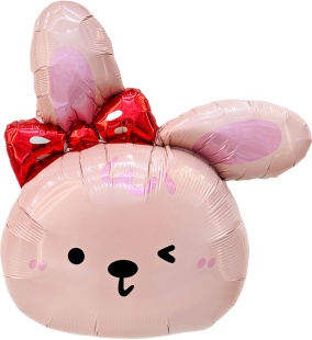 Шар (28''/71 см) Фигура, Зайка с бантиком, 1 шт.