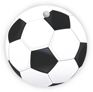 Бирки для подарков, Круг, Футбольный мяч, 5,4 см, 20 шт.